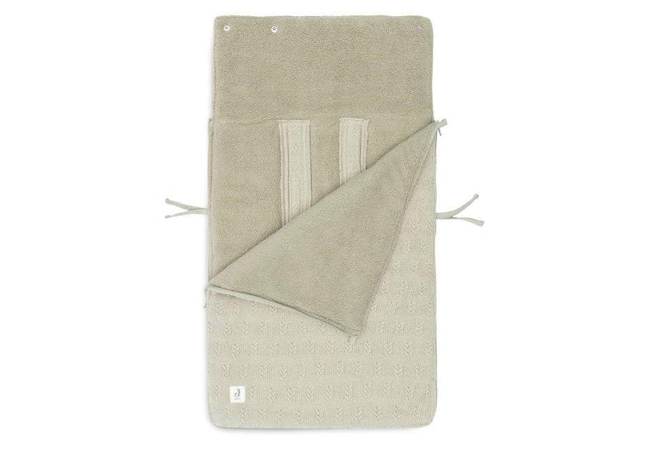 Jollein Voetenzak Grain Knit Olive Green 0+ koop je bij Babywinkel