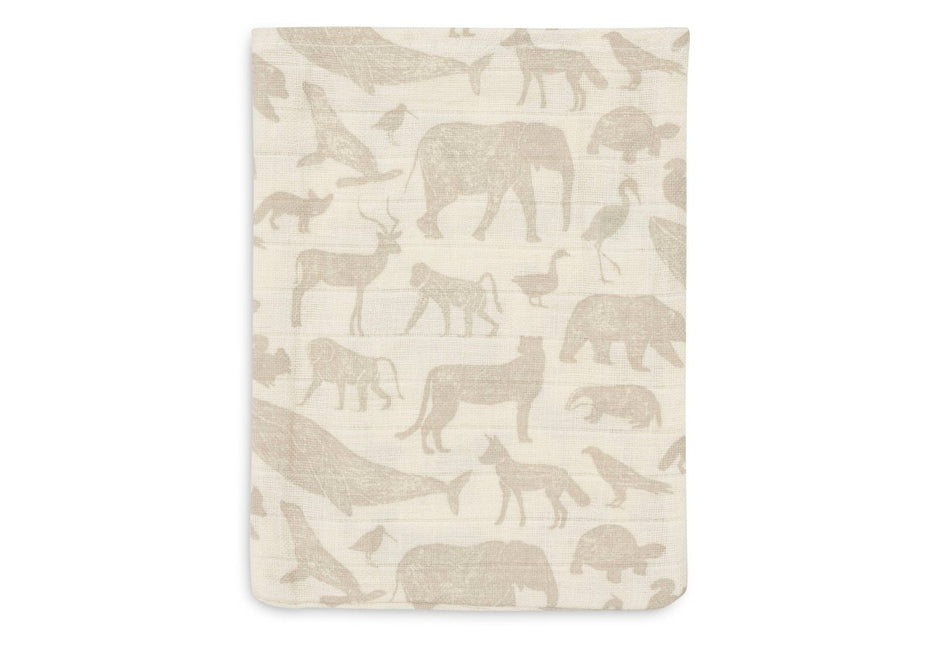 Washandje Hydrofiel Animals Nougat - 3 Stuks - Babywinkel - 8717329376960