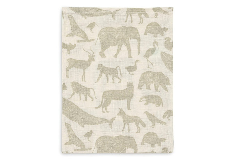 Washandje Hydrofiel Animals - Olive Green - 3 Stuks - Babywinkel - 8717329377004