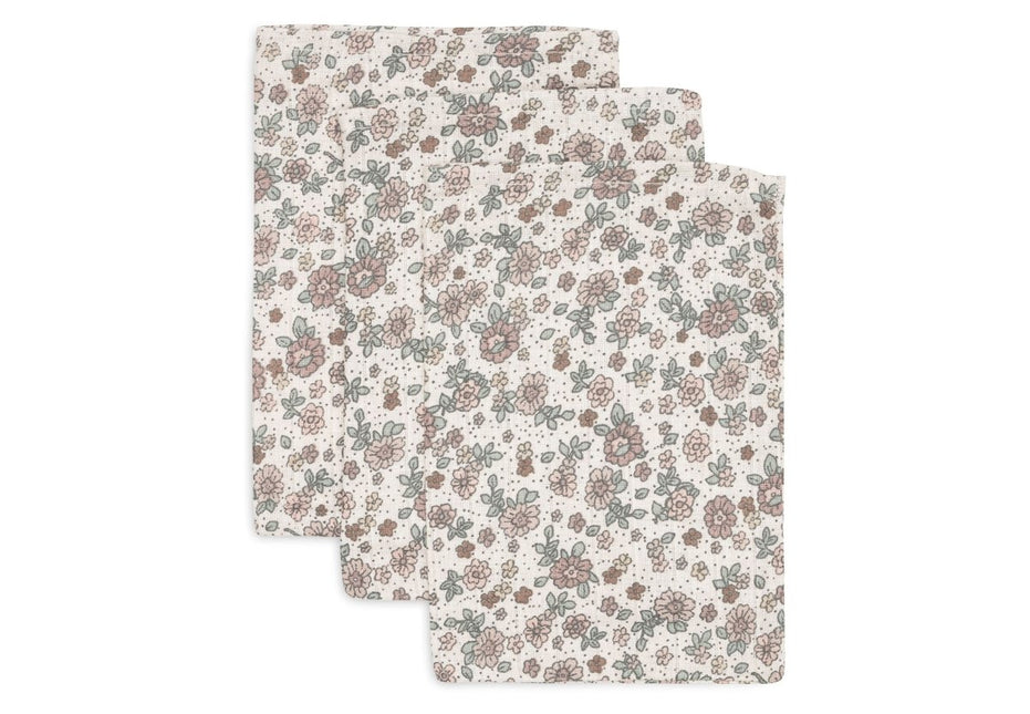 Washandje Hydrofiel Retro Flowers - 3 Stuks - Babywinkel - 8717329376847