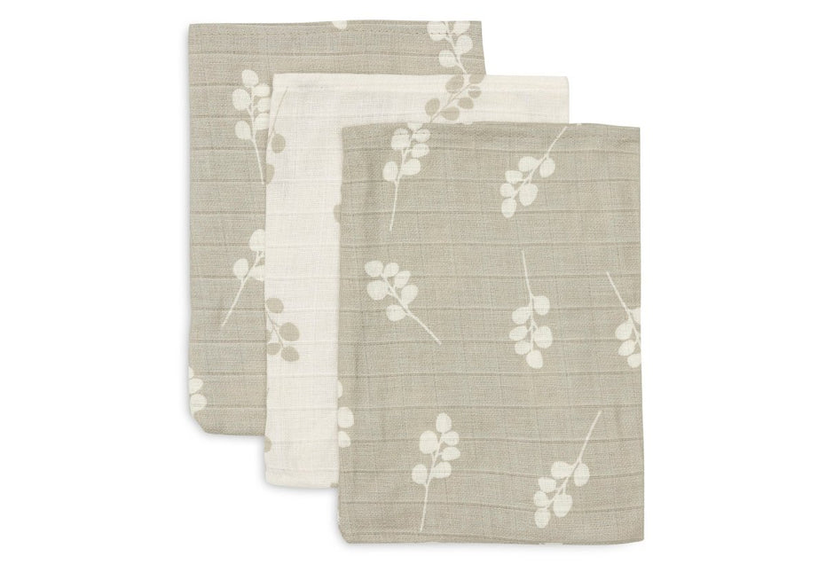 Washandje Hydrofiel Twig - Olive Green - 3 Stuks - Babywinkel - 8717329376922